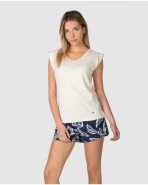 Pijama curt de dona màniga japonesa Disseny llis