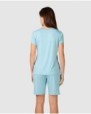 Women's short-sleeved pajamas with neckline detail