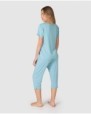 Women's short-sleeved pajamas with button placket