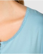 Pijama curt de dona de màniga curta amb tapeta abotonada