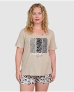 Women's short-sleeved graphic print pajamas