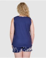 Women's sleeveless short pajamas with graphic print