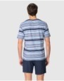 Men's short-sleeved striped cotton pajamas