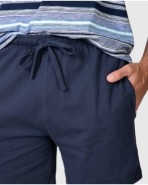 Pijama corto de hombre de manga corta de algodón listado