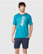 Pijama corto de hombre de manga corta estampado barcos