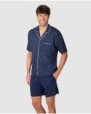 Men's short-sleeved pajamas with button-front closure
