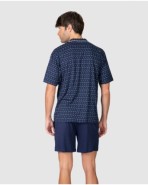 Men's short-sleeved pajamas with button-front closure