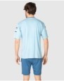 Men's short-sleeved pajama set with button placket