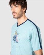 Pijama corto de hombre de manga corta con estampado gráfico