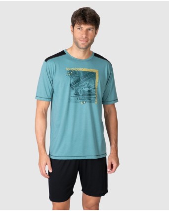 Men's short-sleeved graphic print pajamas