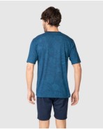 Pijama corto de hombre de manga corta estampado en color azul