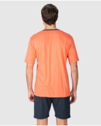 Men's short-sleeved pajamas with orange print