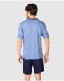 Men's short-sleeved pajama set with button placket