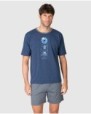 Pijama corto de hombre de manga corta con estampado en color azul