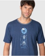 Pijama corto de hombre de manga corta con estampado en color azul