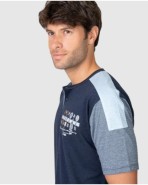 Men's short-sleeved pajama set with button placket