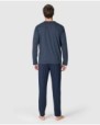 Men's long-sleeved button-front pajamas