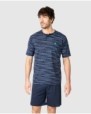 Men's short-sleeved pajama set with button placket