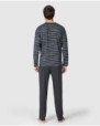 Men's long-sleeved button-front pajamas