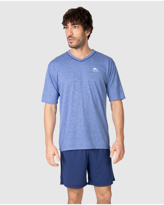 Men's short-sleeved V-neck pajamas