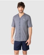 Men's short-sleeved pajama set with button closure