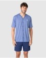 Men's short-sleeved pajama set with button closure