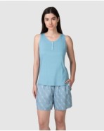 Women's pajama top with sleeves and button placket