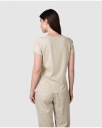 Women's short-sleeved pajama top with button placket