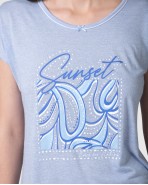 Women's pirate pajamas with short sleeves and bow detail