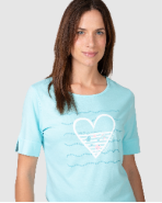 Pijama pirata de mujer manga corta estampado corazón