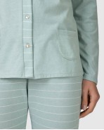 Pijama llarg de dona màniga llarga frontal abotonada