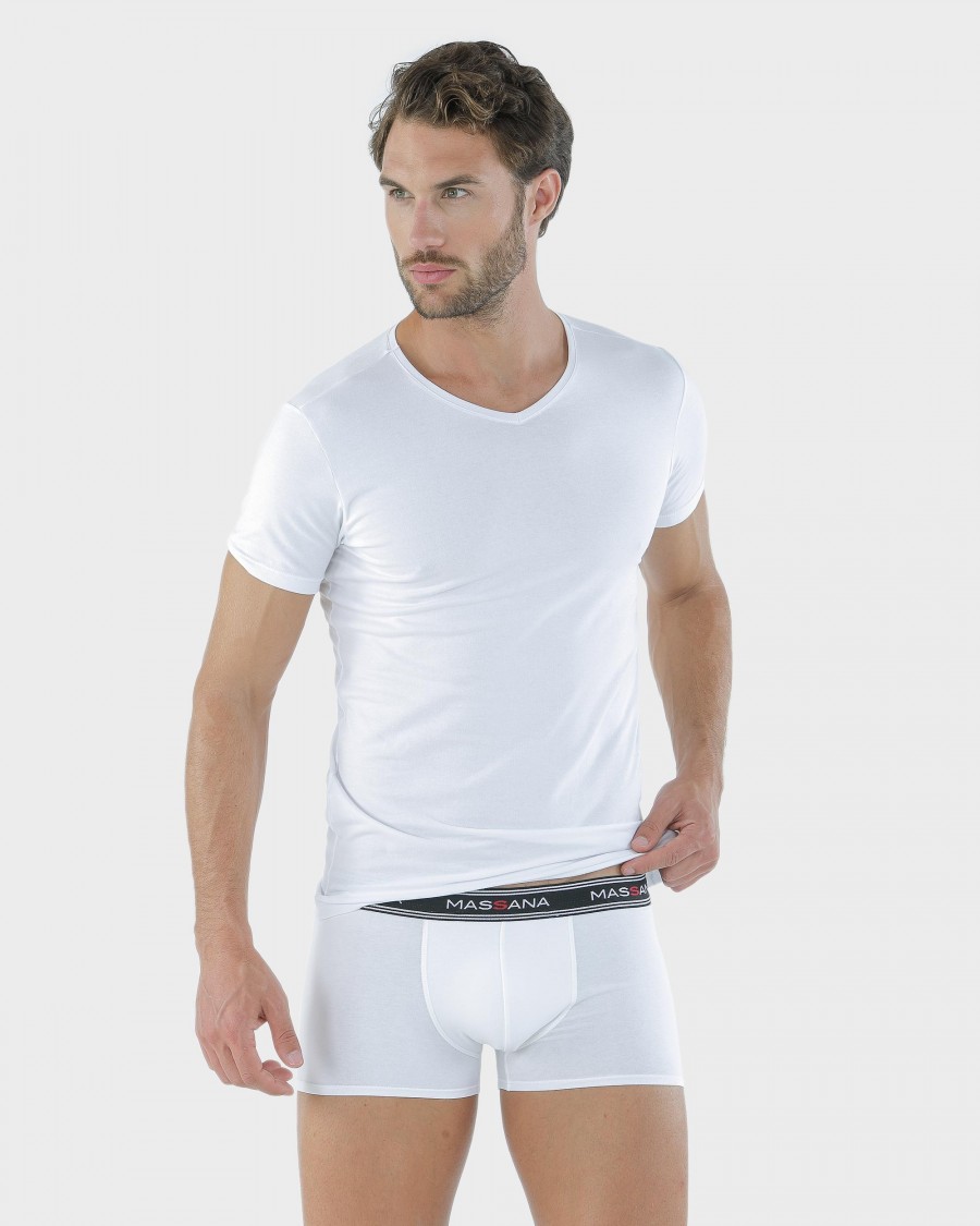 CAMISETA HOMBRE B SICA EN BLANCO