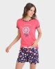 Pijama de dona 100% cotó màniga curta